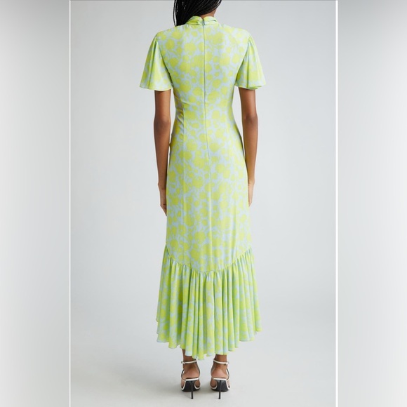 NWT cinq a' sept Floral Ruched High-Low Midi Dress Size 6 - Picture 4 of 9